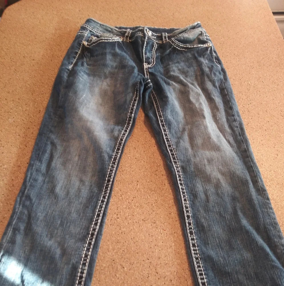 Denim Couture cropped capri 9 bling bedazzled fun